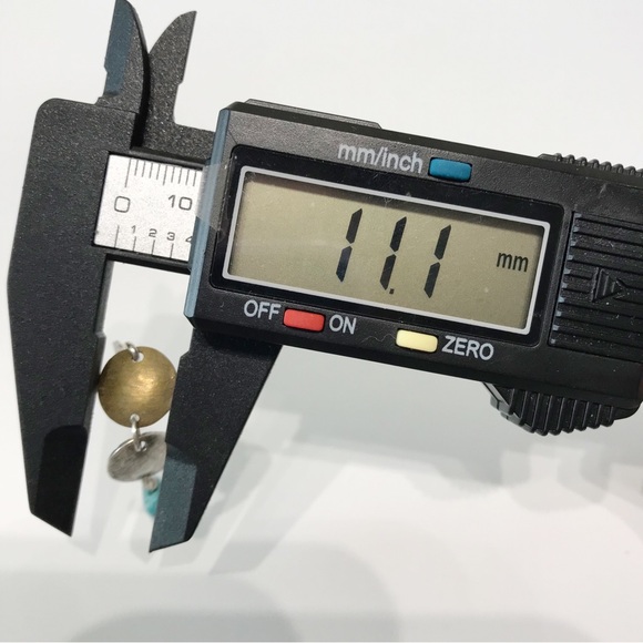 Signed Silpada Sterling Silver Brass Drop Disk Brutalist Turquoise Earrings 925 - Picture 5 of 14